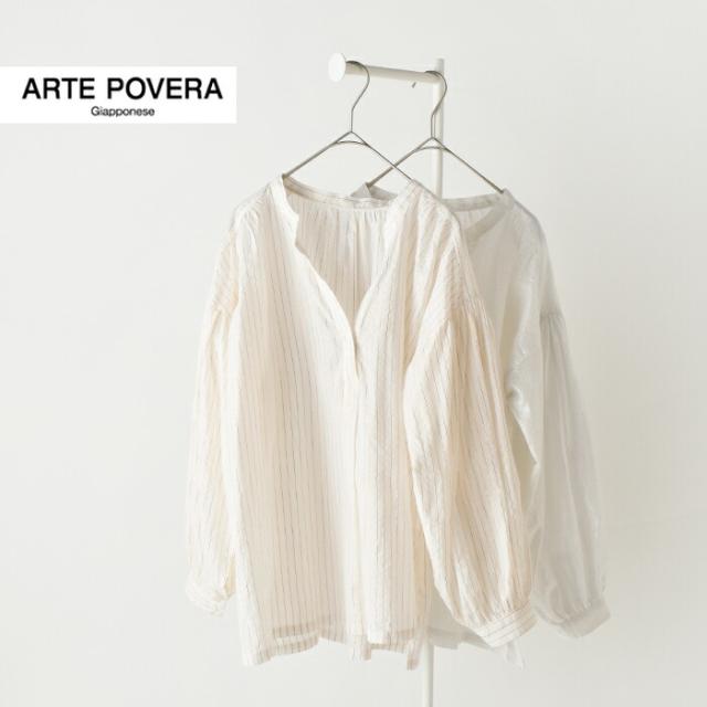 ARTE POVERA アルテポーヴェラ コットン インドサリーストライプ ギャザー シャツ 26sp03 レディース 春夏_1