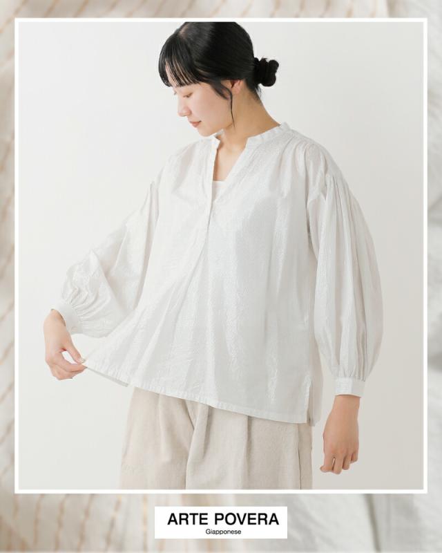 ARTE POVERA アルテポーヴェラ コットン インドサリーストライプ ギャザー シャツ 26sp03 レディース 春夏_4