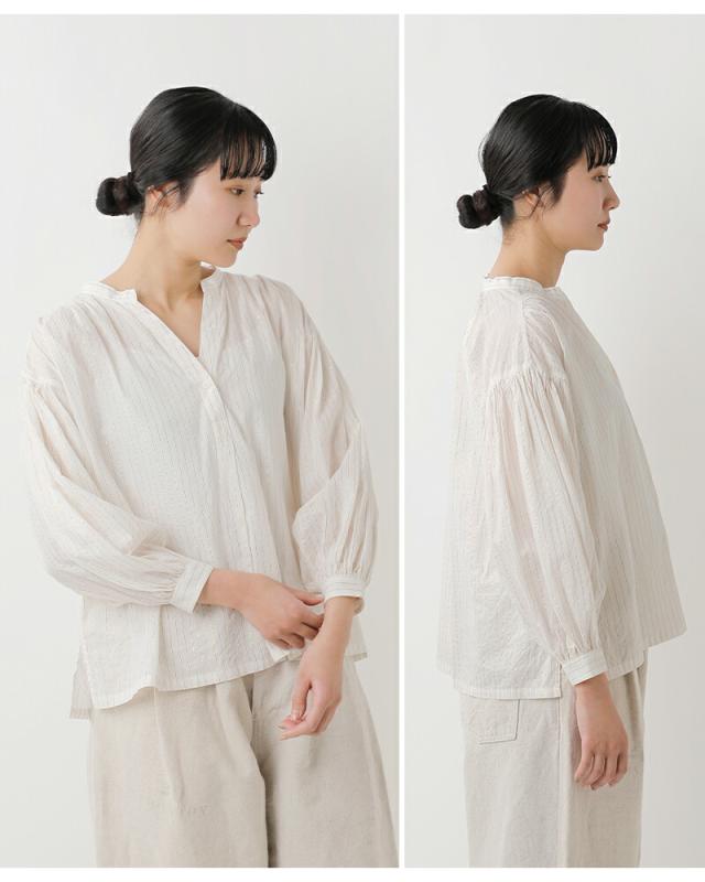 ARTE POVERA アルテポーヴェラ コットン インドサリーストライプ ギャザー シャツ 26sp03 レディース 春夏_5