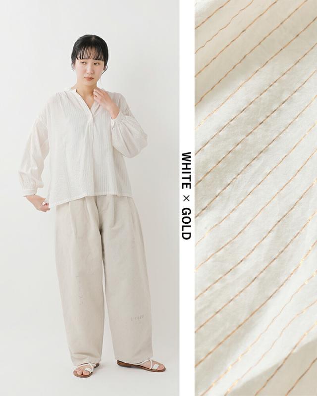ARTE POVERA アルテポーヴェラ コットン インドサリーストライプ ギャザー シャツ 26sp03 レディース 春夏_7