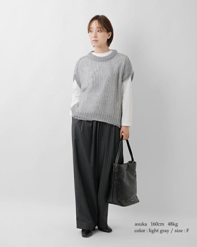 ミズイロインド ヘアリーコクーンワイドベスト mizuiro ind 3-220085 国内正規品 2025秋冬新作 mizuiro ind ミズイロインド ヘアリー コクーン ワイド ベスト 3