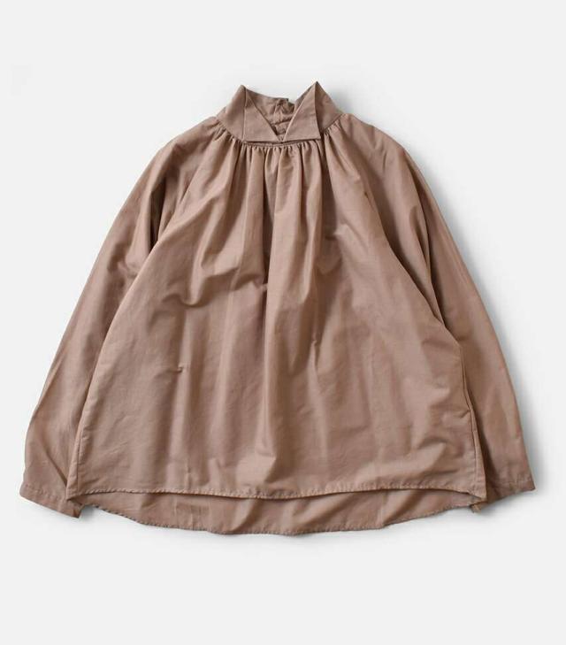 ミズイロインド ブラウス mizuiro ind  コットン スタンドシャツカラー ギャザー シャツ 3-230098  クーポン対象 20%OFF ミズイロインド ブラウス mizuiro ind コットン スタンドシャツ