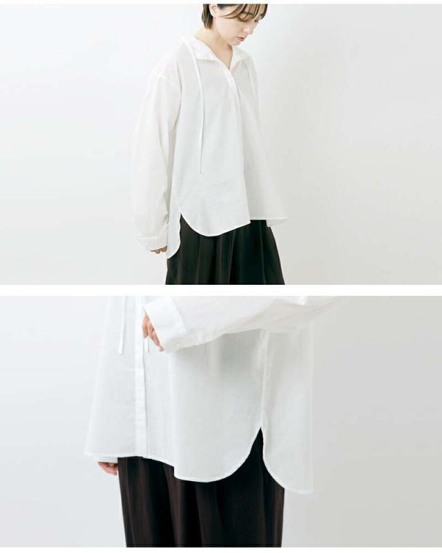 ミズイロインド ブラウス mizuiro ind コットン ギャザー スタンド