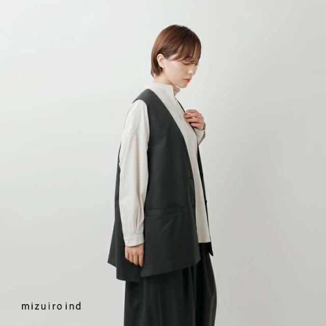 ミズイロインド ベスト mizuiro ind ディープ Vネック ワイド ベスト 3-230108 クーポン対象_1