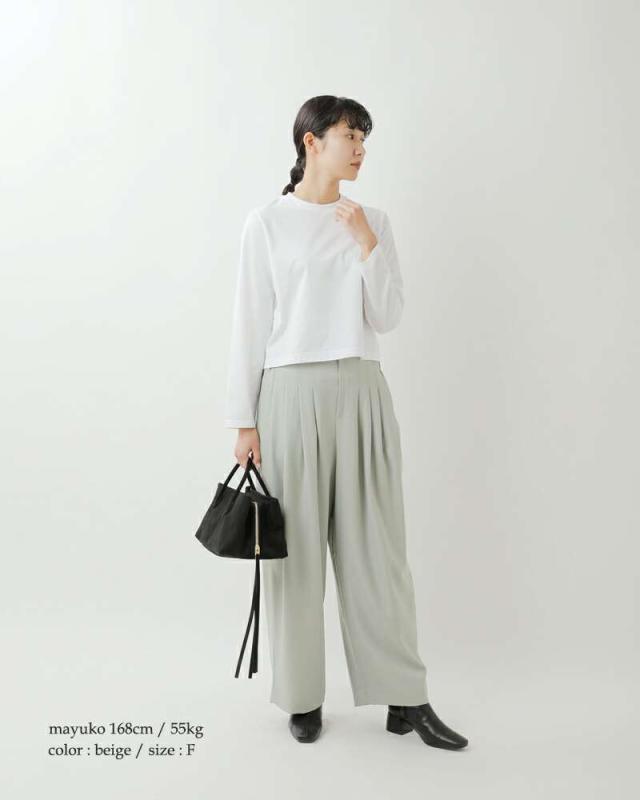 ミズイロインド mizuiro ind  ハイウエスト タック パンツ 3-260077 パンツ  クーポン対象 ミズイロインド mizuiro ind ハイウエスト タック パンツ 3-260077