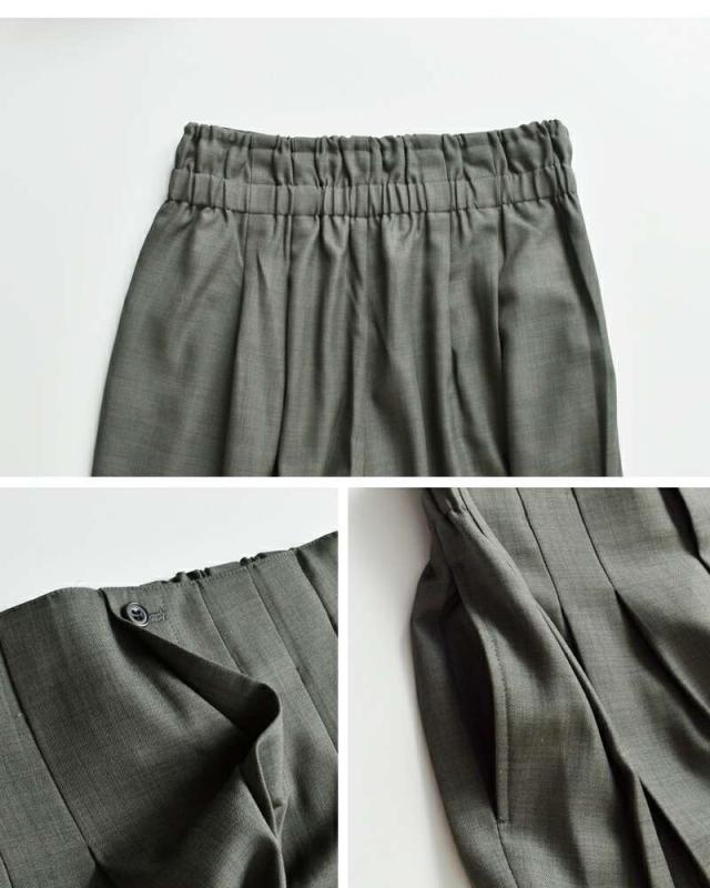 ミズイロインド mizuiro ind ハイウエスト タック パンツ 3-260077