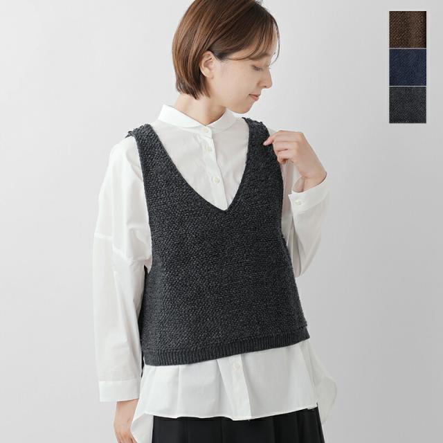 MidiUmi ミディウミ  コットンウールミックス パイル ボア ニット ベスト “pile boa knit vest” 3-729947-tr 2025aw新作 レディース ☆☆ クーポン対象