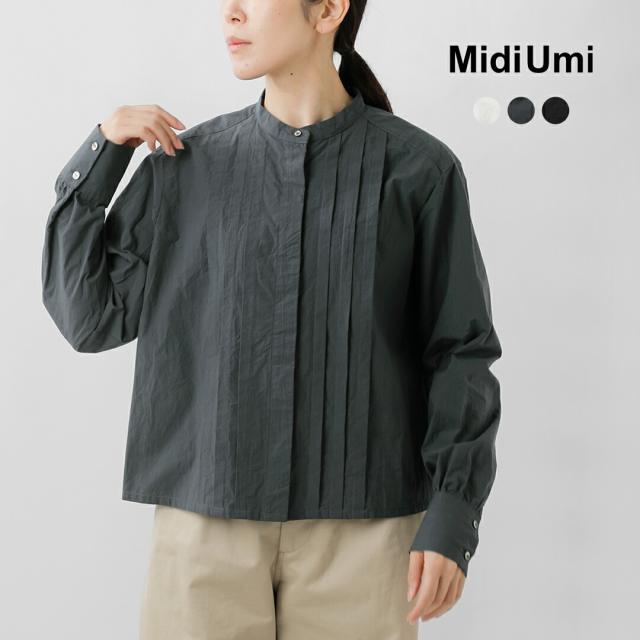 MidiUmi ミディウミ  コットン タック ショート シャツ “tuck short shirt” 3-739943-mt 2025aw新作 レディース ☆☆ クーポン対象