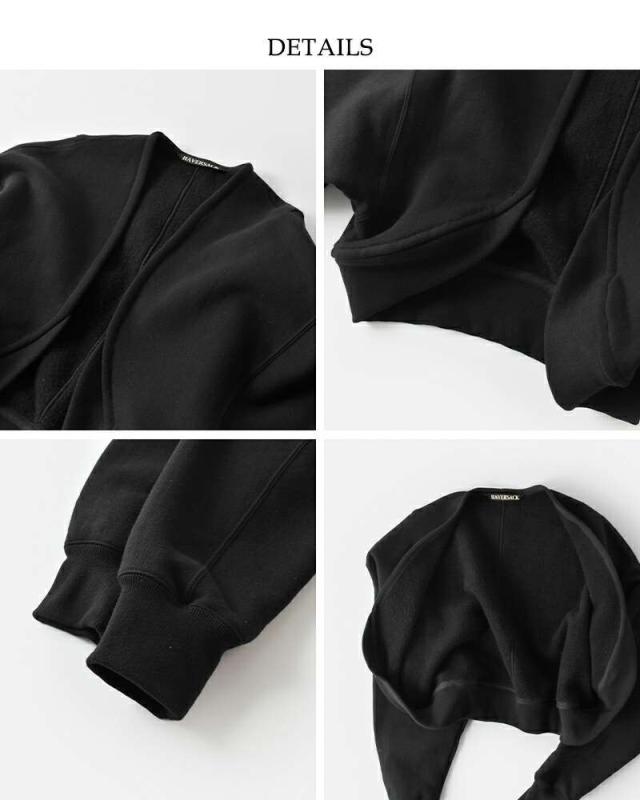 ハバーサック カーディガン HAVERSACK  コットン アズマ裏毛 ドルマン ボレロ 312521  クーポン対象 ハバーサック カーディガン HAVERSACK コットン アズマ裏毛 ドルマン