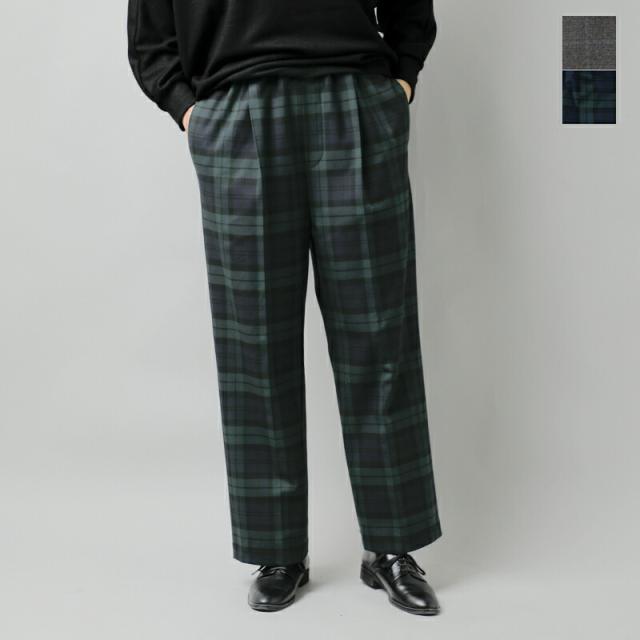TRAVAIL MANUEL トラバイユマニュアル T/R チェック 裏起毛 1タック スラックス パンツ 5066-yo 2025aw新作  レディース