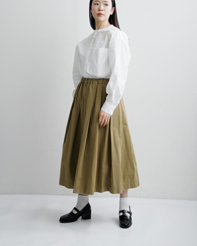 TRAVAIL MANUEL トラバイユマニュアル コットン コンパクト ウェザー タック フレア スカート 5077 レディース 2026ss新作 春夏 クーポン対象_13