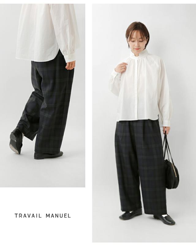 セール 40%OFF TRAVAIL MANUEL トラバイユマニュアル ウールトロ チェック 2タック トラウザーズ 5094-mt レディース_12