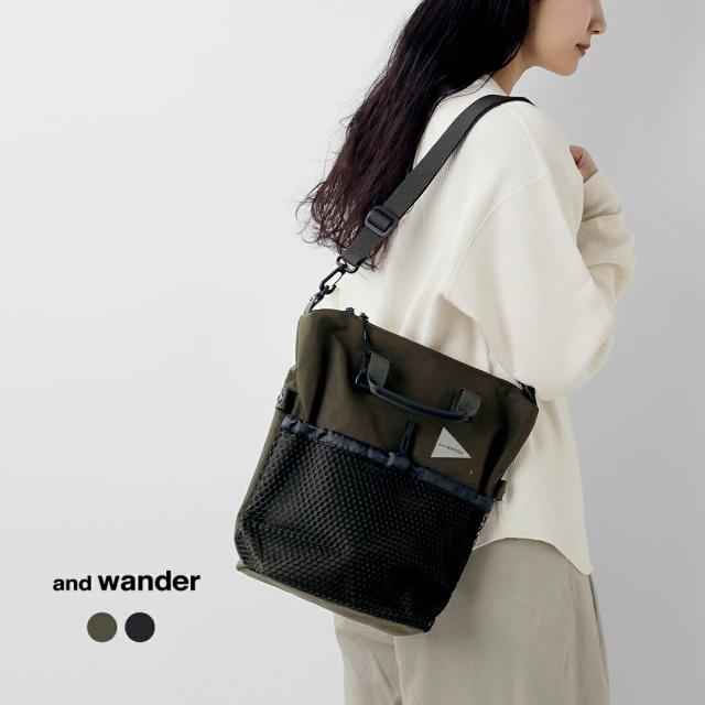 and wander アンドワンダー 防水 2way ショルダーバッグ “PE/CO 2way bag” 574-5985225ユニセックス 2025aw新作 クーポン対象
