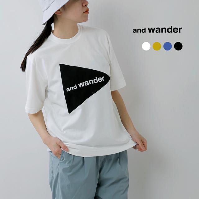 and wander アンドワンダー 速乾 ビッグロゴ 半袖Tシャツ and wander big logo SS T 574-6984076 レディース 春夏 6,336円