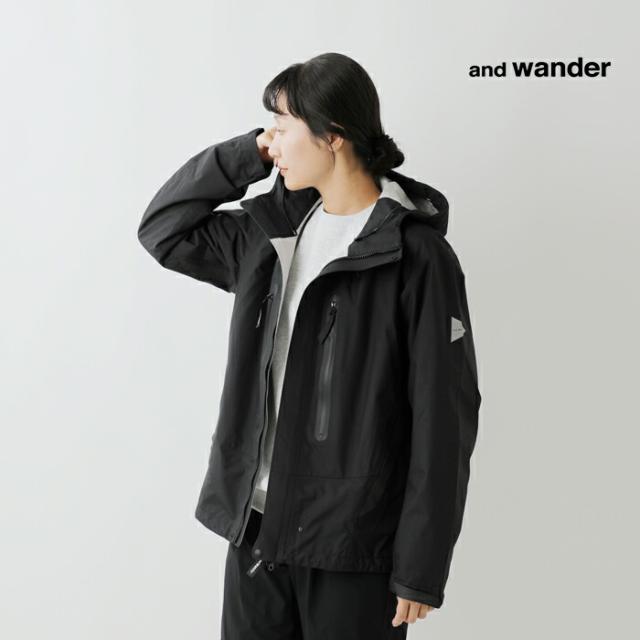 and wander アンドワンダー ハイカー レイン ジャケット “2.5L hiker rain jacket” 574-5911003-ms 2025aw新作  レディース クーポン対象