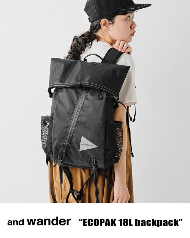and wander アンドワンダー エコパック 18L バックパック ECOPAK 18L backpack 574-5975115 ユニセックス 2026ss新作 春夏 クーポン対象_5