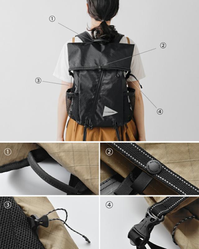 and wander アンドワンダー エコパック 18L バックパック ECOPAK 18L backpack 574-5975115 ユニセックス 2026ss新作 春夏 クーポン対象_8