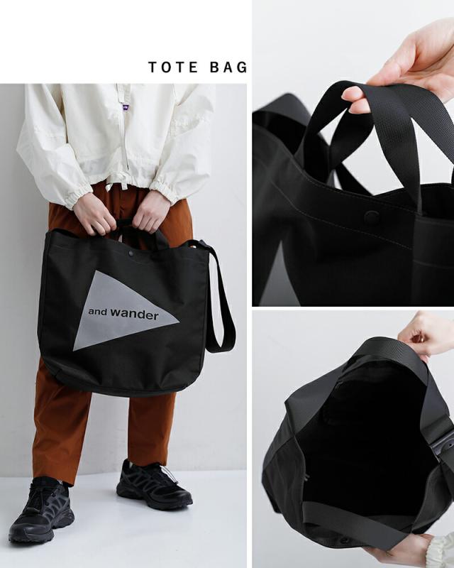 and wander アンドワンダー リサイクル OX ロゴ トートバッグ recycle OX logo tote bag 574-5985139 ユニセックス 2026ss新作 春夏 クーポン対象