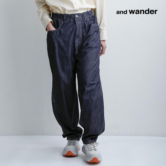 and wander アンドワンダー ドライイージーデニム ワイドパンツ dry easy denim wide pants 574-6182099 レディース 2026ss新作 春夏 クーポン対象