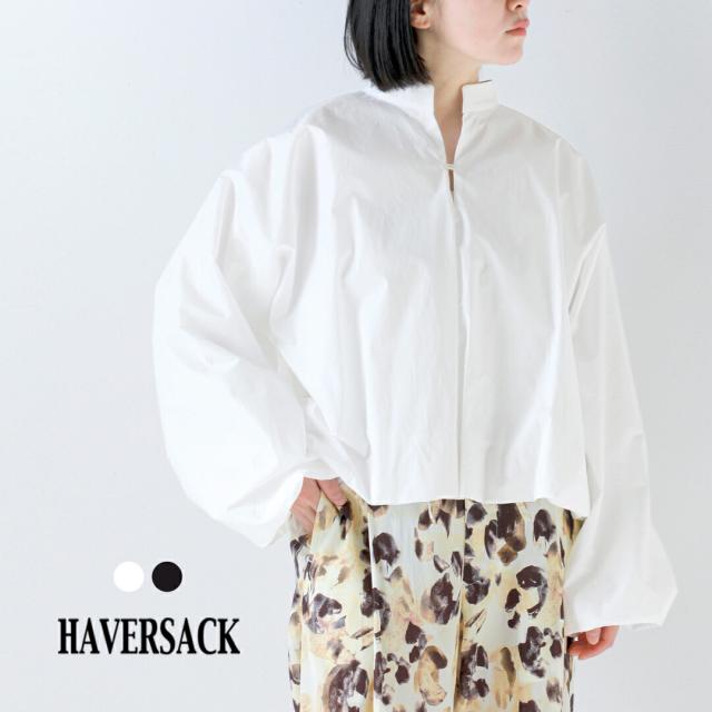 HAVERSACK ハバーサック タイプライター スタンドカラー ボリュームシャツ 622621 レディース  春夏