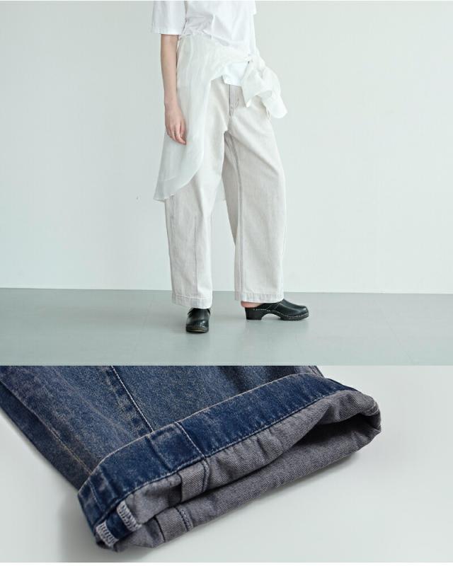 kha:ki カーキ コットンデニム オーバル ワイドトラウザーパンツ “OVAL WIDE TROUSERS” mil26hpt3250-same1 レディース 2026ss新作 春夏 クーポン対象_8
