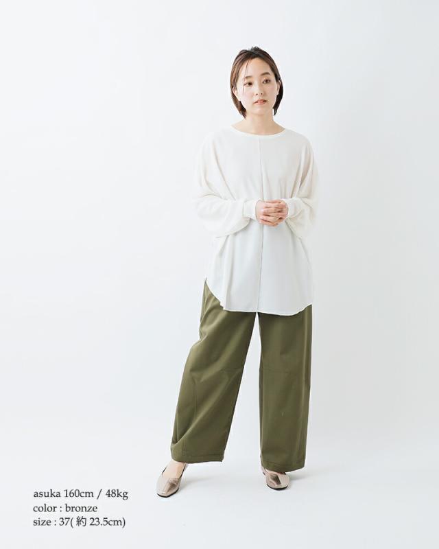 yuko imanishi+ ユウコイマニシプラス aranciato別注 ゴート パテントレザー アシンメトリーカット フラットパンプス 711073-same1 レディース_2
