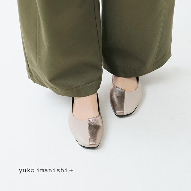 yuko imanishi+ ユウコイマニシプラス aranciato別注 ゴート パテントレザー アシンメトリーカット フラットパンプス 711073-same1 レディース_1