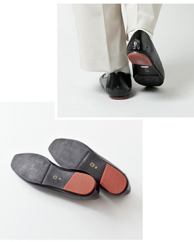 yuko imanishi+ ユウコイマニシプラス aranciato別注 ゴート パテントレザー アシンメトリーカット フラットパンプス 711073-same1 レディース_8