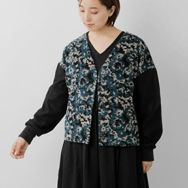 soi-e ソア  迷彩柄 ウール ニット Vネック 前開き カーディガン 740199 レディース 2025aw新作 ☆☆ クーポン対象