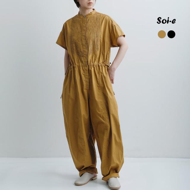 soi-e ソア コットン ピンタック入り ジャンプスーツ 821473 