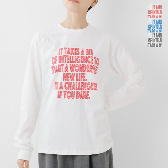 Le Melange ル メランジュ  ウルトラコットン ラバープリント ロングスリーブ Tシャツ 8551001-mn レディース 2025aw新作 ☆☆ クーポン対象