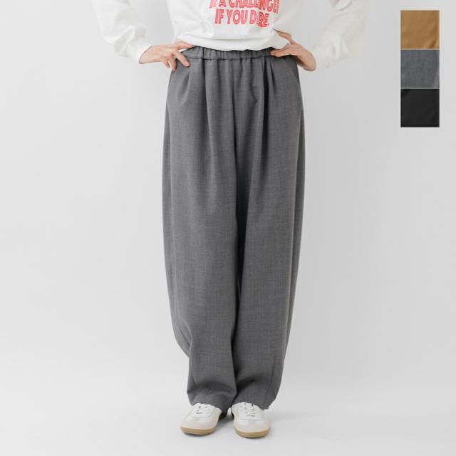 Le Melange ル メランジュ  ウールミックス ダブルクロス フロントタック パンツ 8553503-mn レディース 2025aw新作  クーポン対象