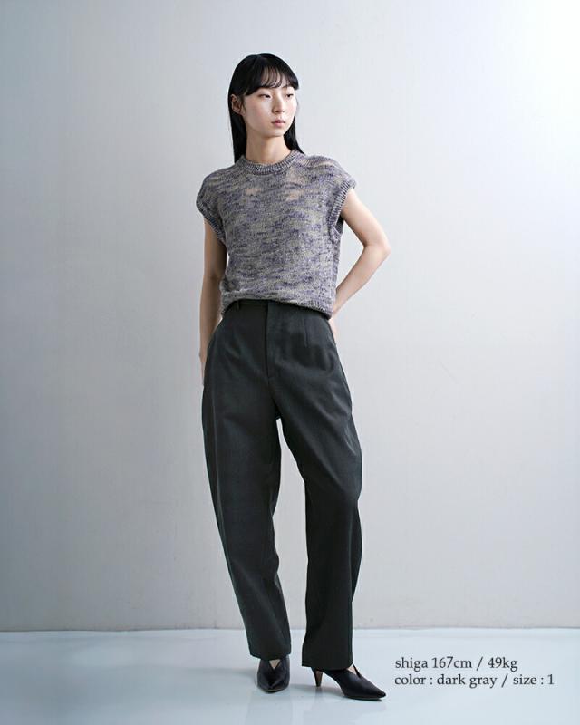 LOEFF ロエフ 高密度 ウール ギャバ ボンタン トラウザー パンツ 8814-2-000007 2026ss新作 春夏 レディース クーポン対象_3