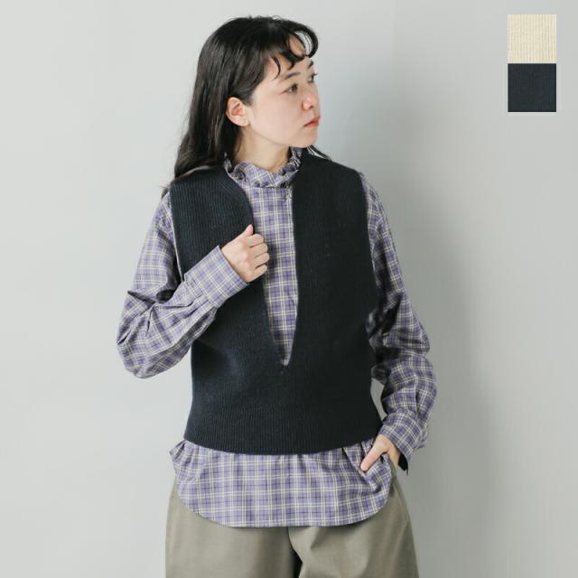 LOEFF ロエフ  ウールヤーン 畔編 スリットネック ベスト 8818-199-0025-rf 2025aw新作 レディース ☆☆ クーポン対象