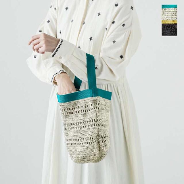 【美品】ヌキテパ　メタリックマクラメトートバッグ　シルバー 美品】ヌキテパ メタリックマクラメトートバッグ シルバー 美品