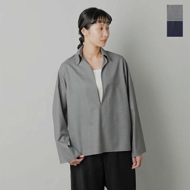 ロエフ ブラウス LOEFF  ウールトロ スキッパー シャツ 8821-2-990079  ☆☆ クーポン対象