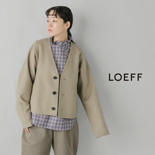 LOEFF ロエフ  ウール カシミヤ Vネック ノーカラー ジャケット 8825-199-0130-mn 2025aw新作 レディース ☆☆ クーポン対象