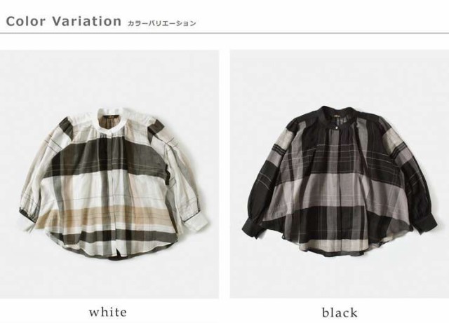 スカディ ブラウス Squady コットン ラミー ビッグ チェック シャツ 909-1289の通販は