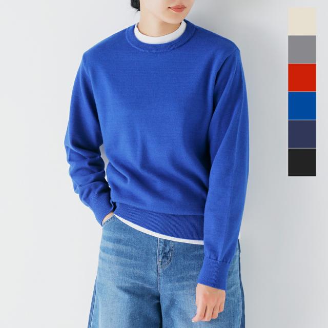 Yonetomi NEW BASIC ヨネトミ ニューベーシック  アメリカン ウール/コットン ニット プルオーバー 95-254-014-yo 2025aw新作 ユニセックス クーポン対象