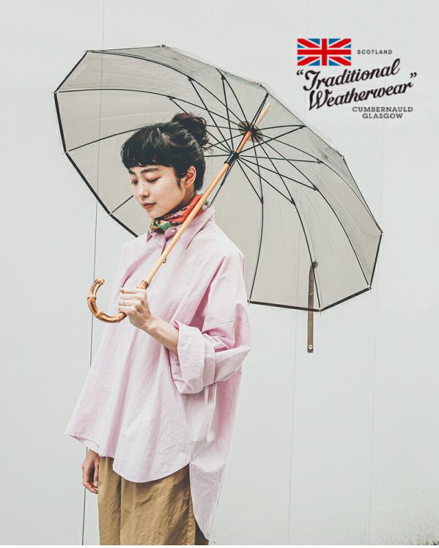 Traditional Weatherwear トラディショナルウェザーウェア バンブーハンドル クリア アンブレラ CLEAR UMBRELLA BAMBOO a261slggo0174 レディース 2026ss新作 春夏 クーポン対象