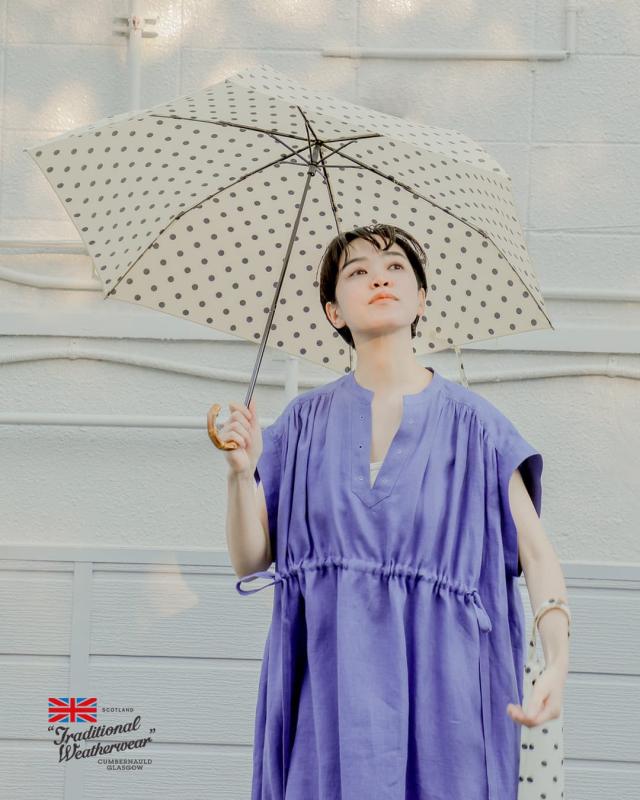 トラディショナルウェザーウェア Traditional Weatherwear ミニ バンブーハンドル 撥水 UVカット加工 晴雨兼用 折り畳み傘 “FOLDING BAMBOO MINI” a261slggo0259bu レディース 2026ss新作 春夏 クーポン対象