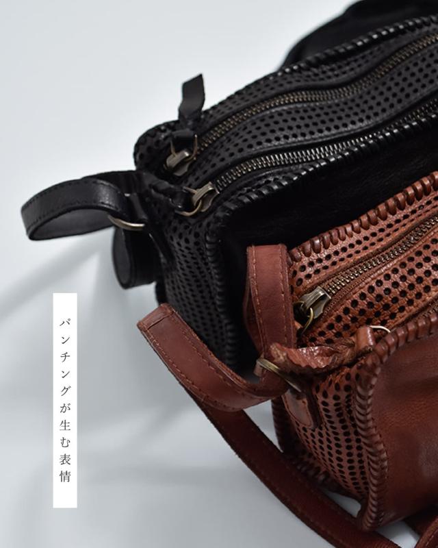 BIBA ビバ ウォッシュドカウレザー パーフォレーション ドリルクロスボディバッグ “ABBOT” abb1l レディース 2026ss新作 春夏 クーポン対象_11