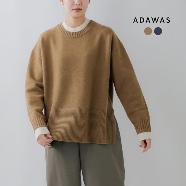 ADAWAS アダワス カシミヤ ブレンド レイヤード トリム プルオーバー adws-501-50-fn 2025aw新作 レディース ☆☆ クーポン対象