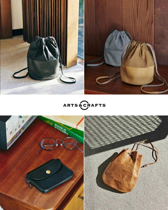 Arts&Crafts アーツアンドクラフツ ベジタブルホースレザードローストリングスポーチバッグM“VEGETABLE HORSE LEATHER” drawstringspouch-same1レディース_3