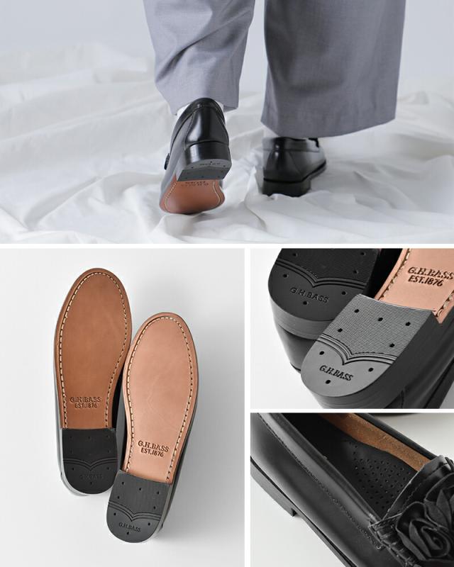 G.H.BASS ジーエイチバス  レザー フローラ ペニーローファー “WEEJUN WMN” ba41097-mn 2025aw新作 レディース クーポン対象