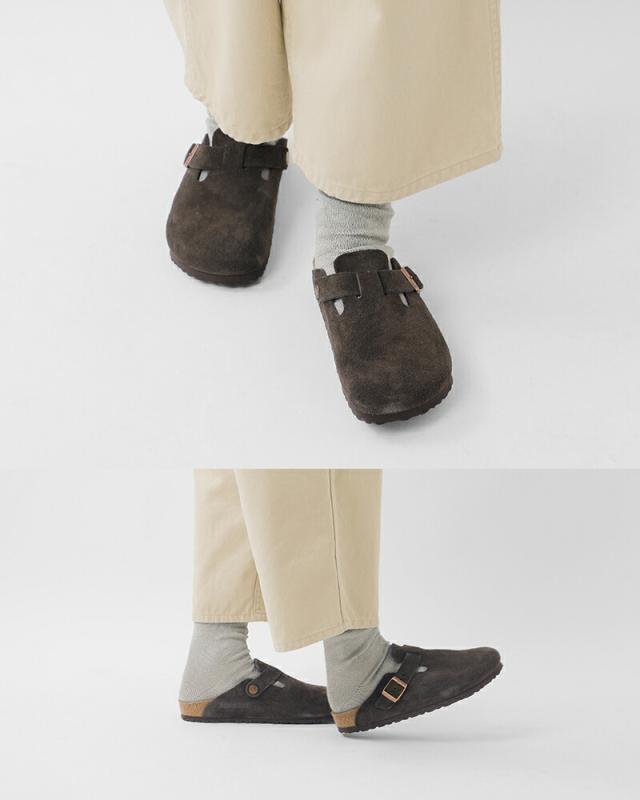 BIRKENSTOCK ビルケンシュトック ボストン スエードレザー ナロー フラット クロッグ サンダル “BOSTON” boston-same1 2025aw新作 ユニセックス  クーポン対象