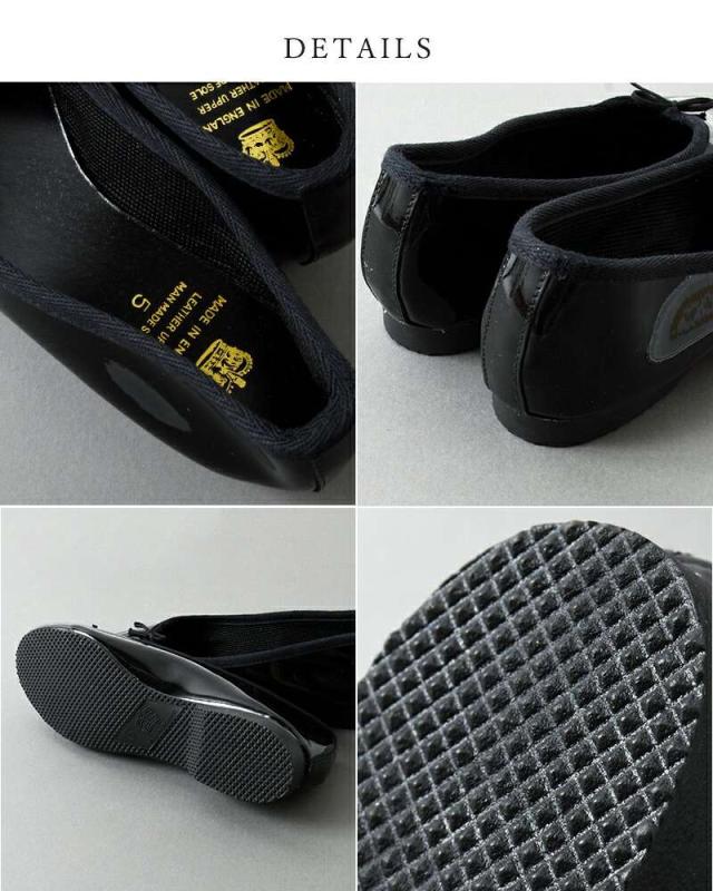 クラウン フラットシューズ CROWN レザー リボン バレエシューズ bow-ballet-same1_7