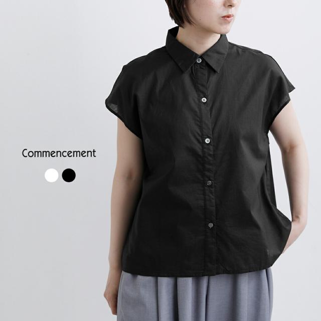 Commencement コメンスメント  コットン フレンチスリーブ シャツ “French sleeve shirt” c-301 レディース  春夏 クーポン対象