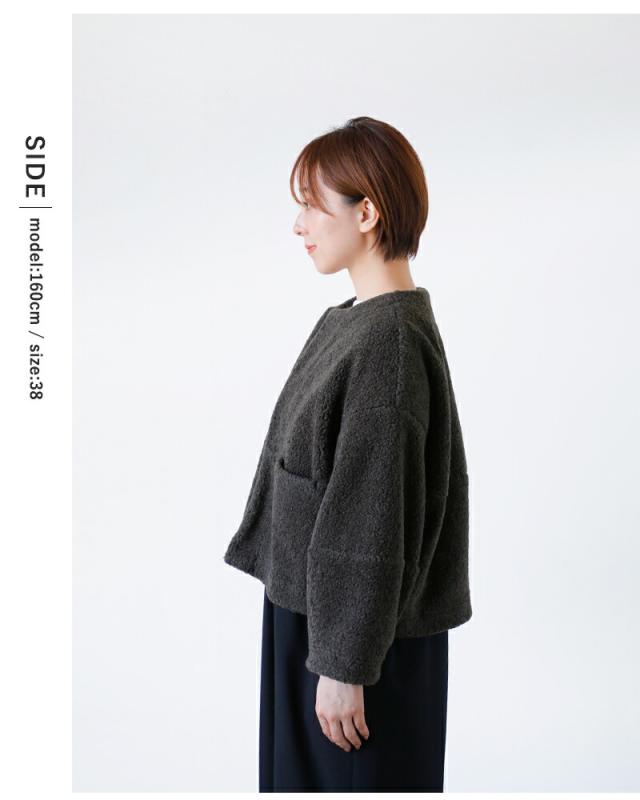 SI-HIRAI スーヒライ  シープ ボア パイル ショートジャケット chaw25-5020-kr 2025aw新作 レディース クーポン対象 SI-HIRAI スーヒライ シープ ボア パイル ショートジャケット chaw25