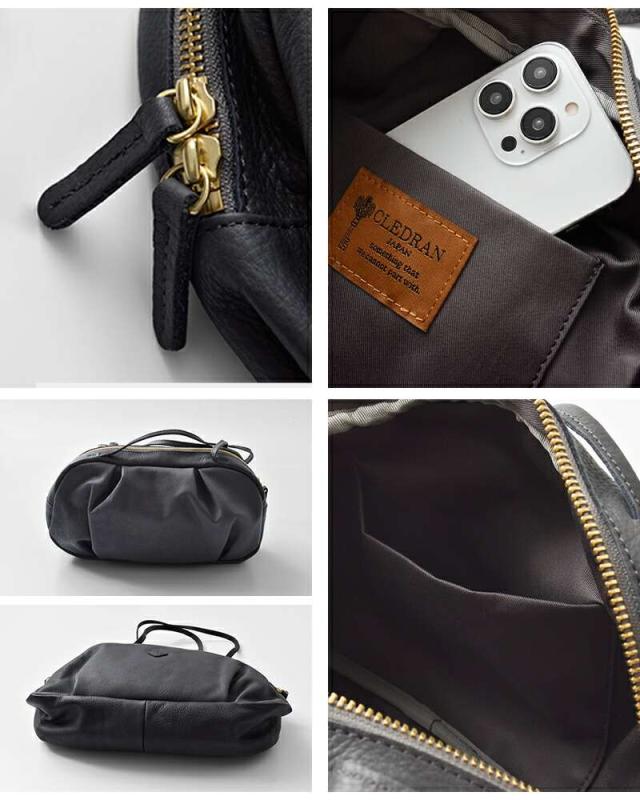 クレドラン ボストンバッグ CLEDRAN  カウレザー タック ボストン バッグ “GALE” cl-3848